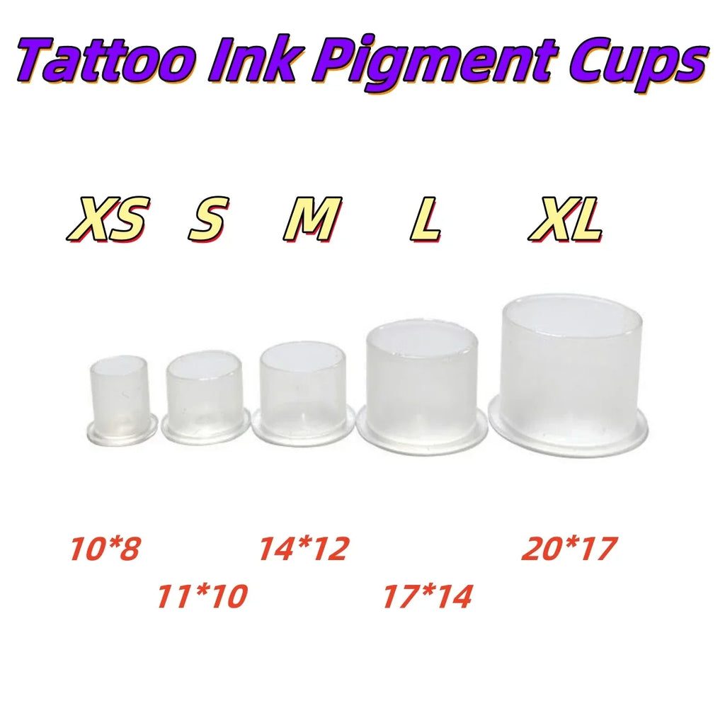 ROKYO Disposable Tattoo Ink Cups – Clear Plastic Pigment Holder Tattoo Ink Cups Qme