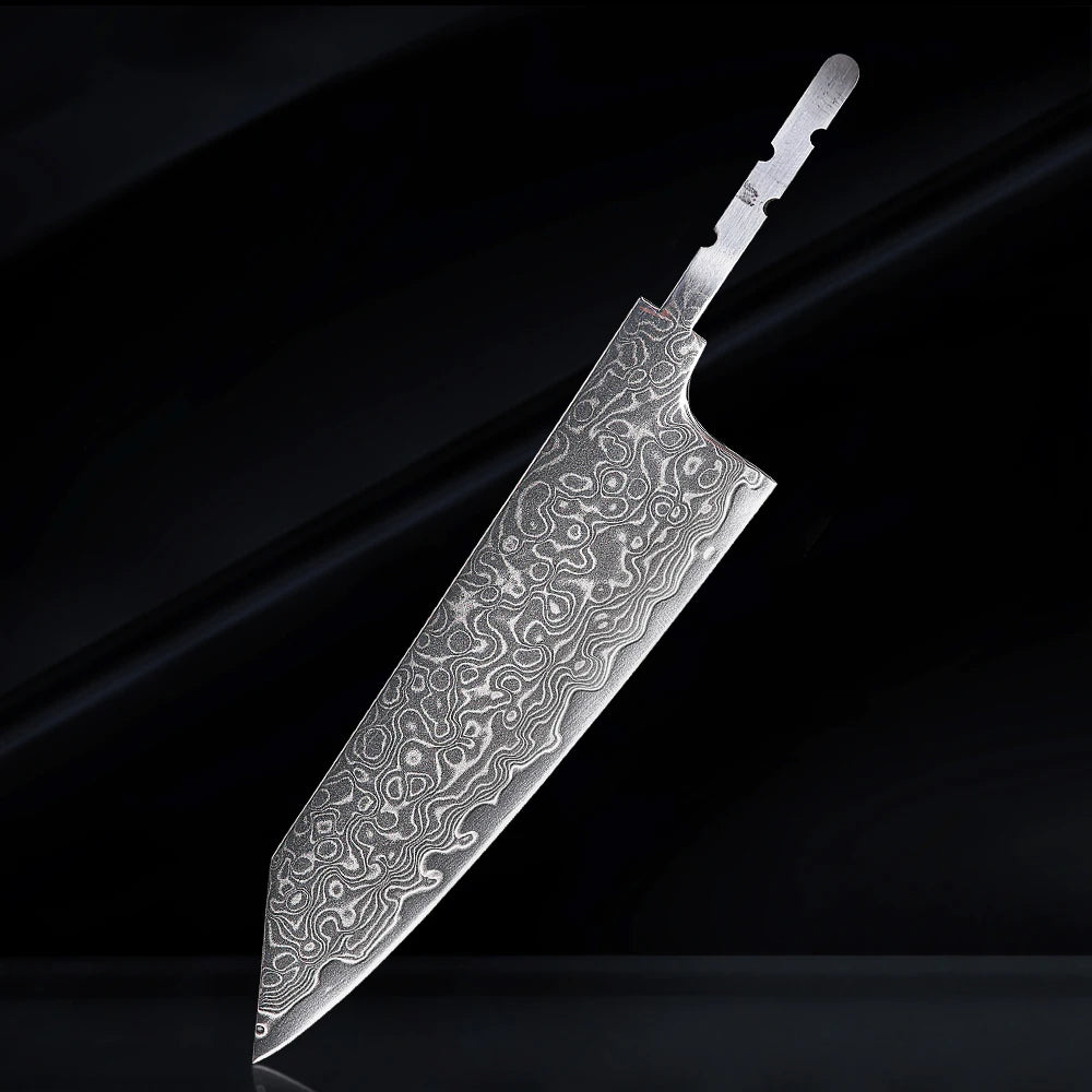 TURWHO Damascus Blank Blade Chef Knife Set – AUS-10, 67 Layer DIY Blank Knife Blade Qst Utility knife