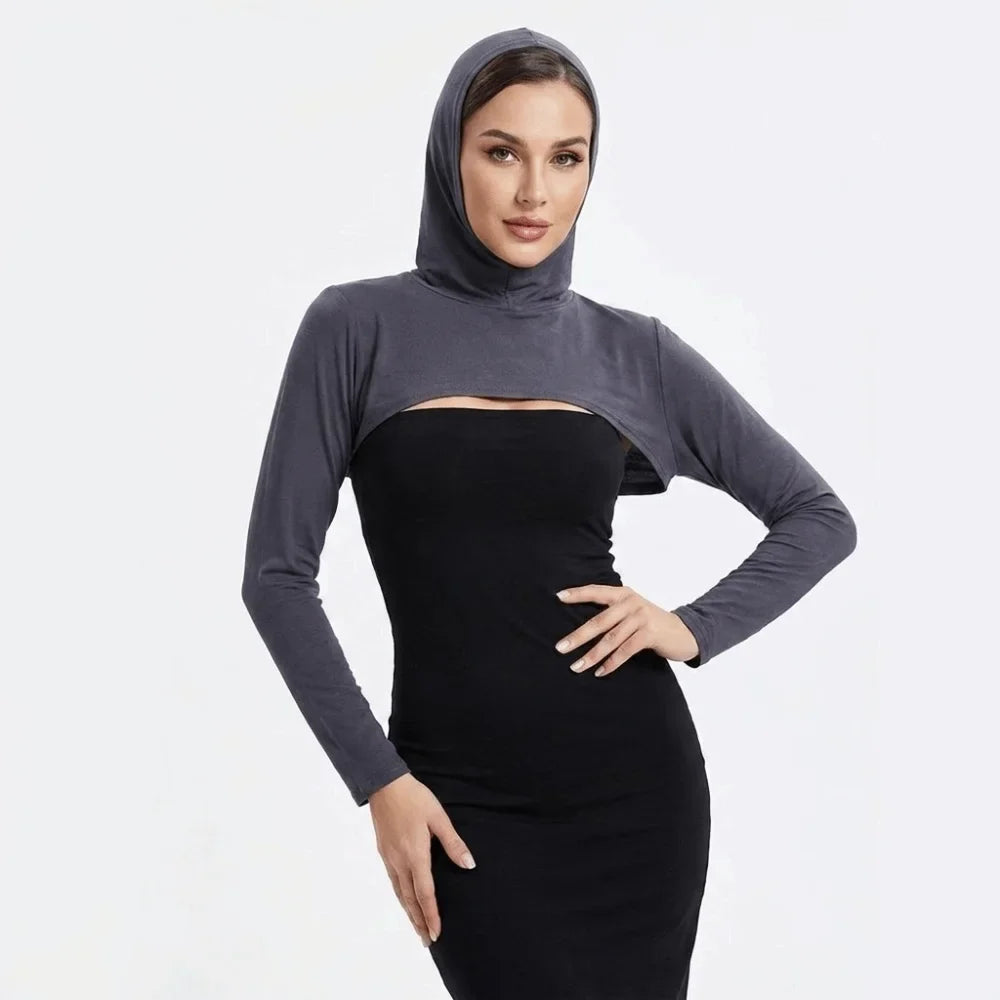 Polyester Hooded Capelet – Stretchy Long Arm Cape | 6 Colors Hooded Cape Qme