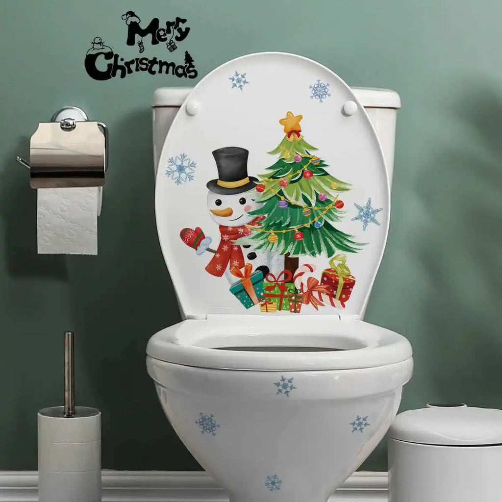 Christmas Snowman Snowflake Wall & Toilet Sticker Decals | Qme Decorative Wall Sticker Qme