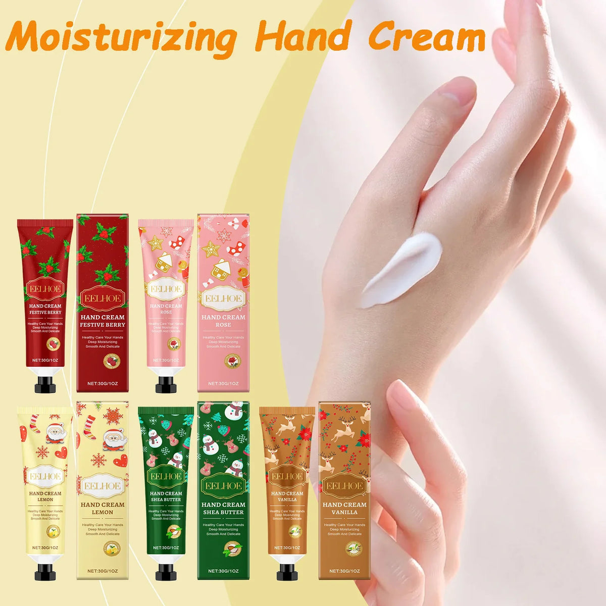 Christmas Hand Cream – Moisturizing & Nourishing, 30g Hand Cream Qme