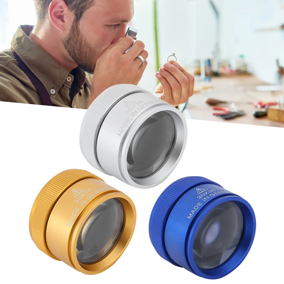 30X Handheld Magnifying Glass – Portable Jewelry Magnifier Jewelry Magnifier Loupe Qme