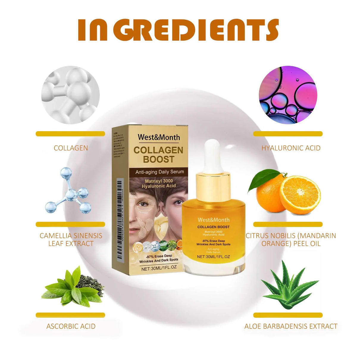 Collagen Face Serum – Hydrating, Tightening & Smoothing Collagen Face Serum Qme
