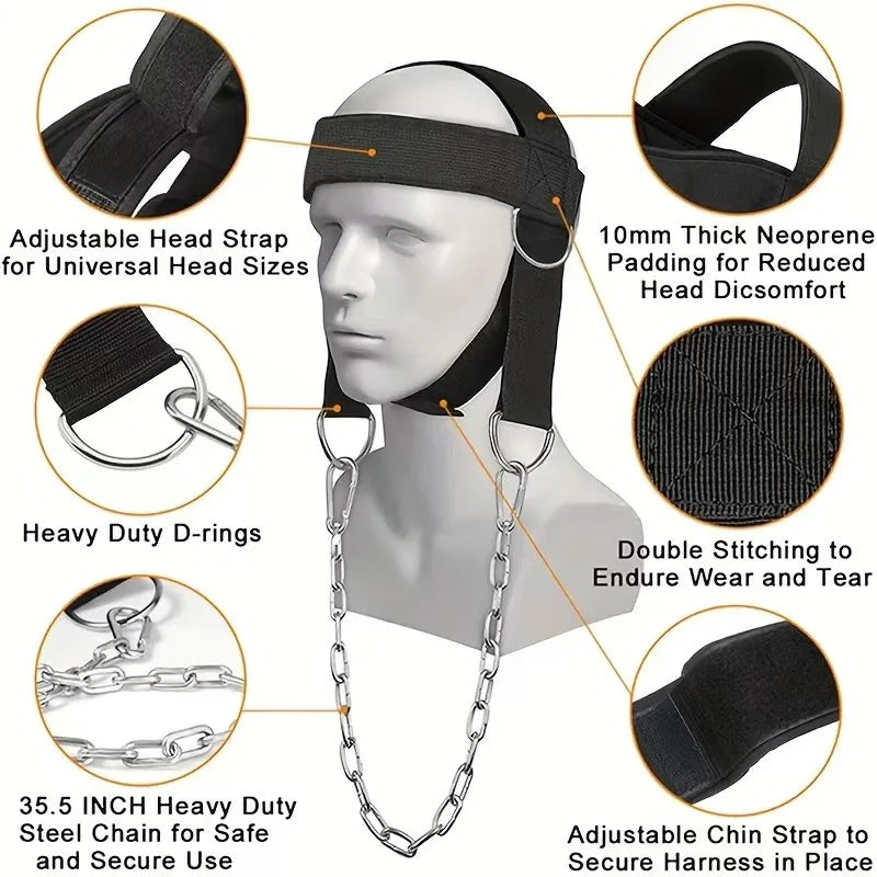 Adjustable Weighted Neck Training Headgear | Barbell Plate Slots Neck Training Headgear Qme