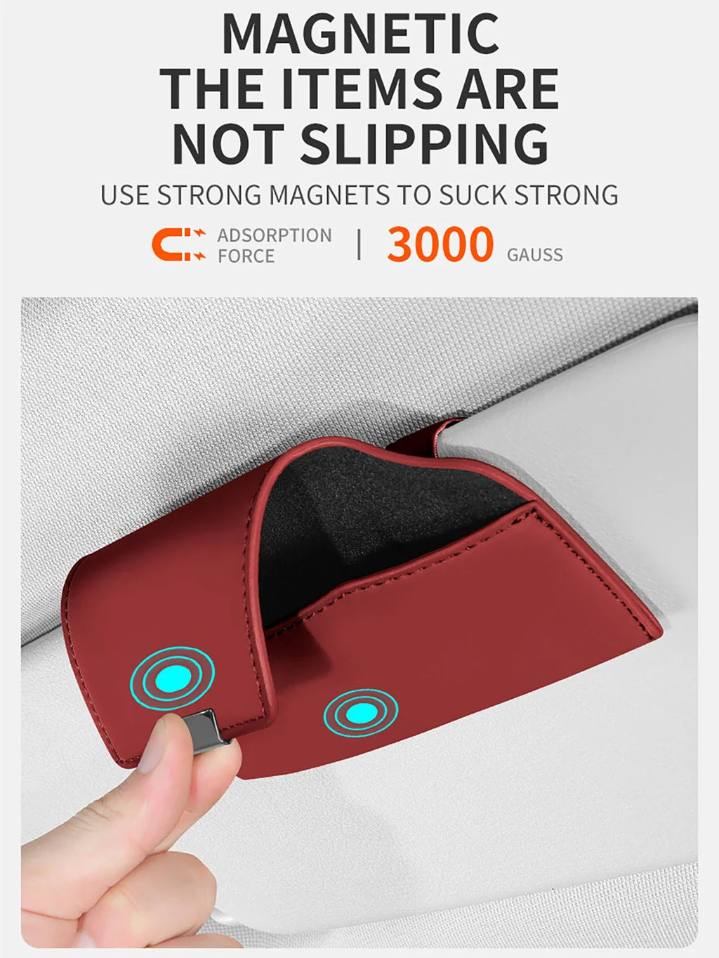 Magnetic Sun Visor Sunglasses Case & Glasses Holder for Car Car Glasses Holder Qme