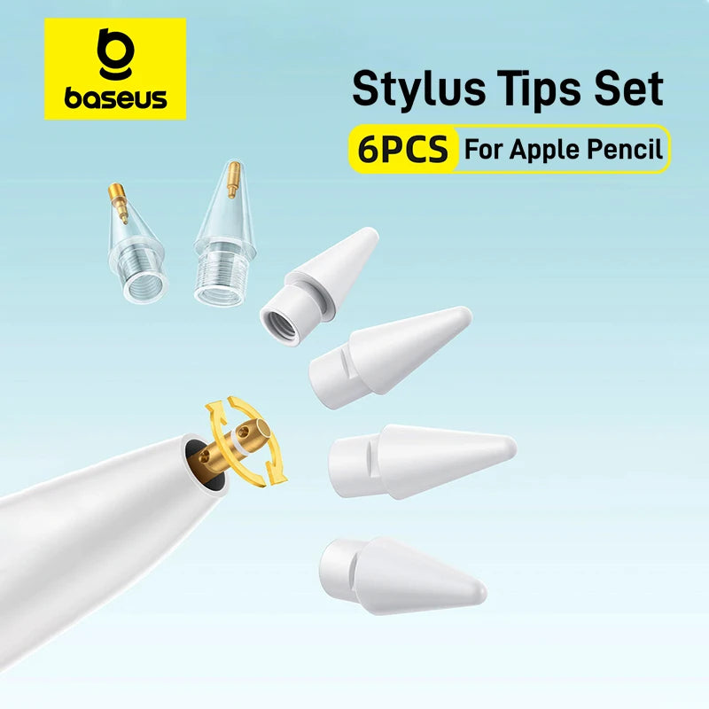 Baseus 6-Pack Apple Pencil Replacement Tips with Storage Case Stylus Replacement Tips Qst