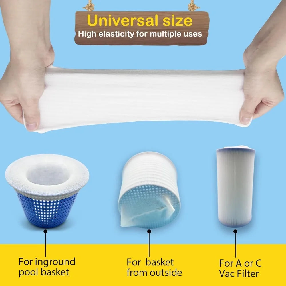 Pool Skimmer Nylon Filter Socks 10/20 Pack – Reusable Pool Skimmer Filter Socks Qme
