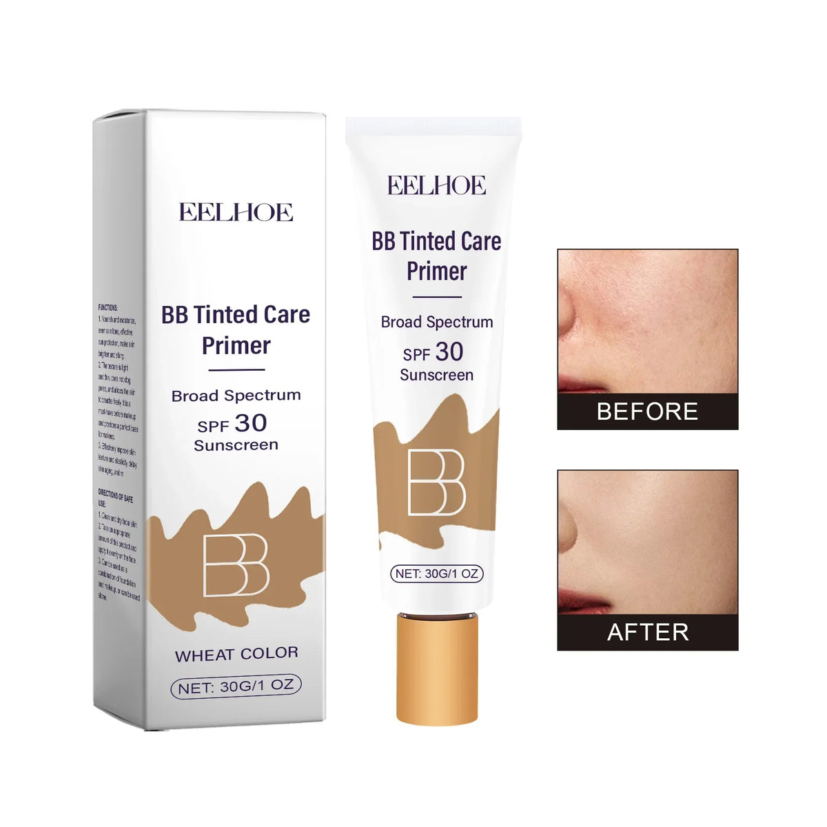 Qme Protective BB Cream – Tinted Moisturizer & SPF Coverage BB Cream Foundation Qme Wheat
