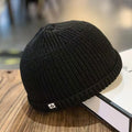 Black Knitted Beanie Hat – Unisex Hip-Hop Winter Cap Knitted Beanie Hat Qst Black