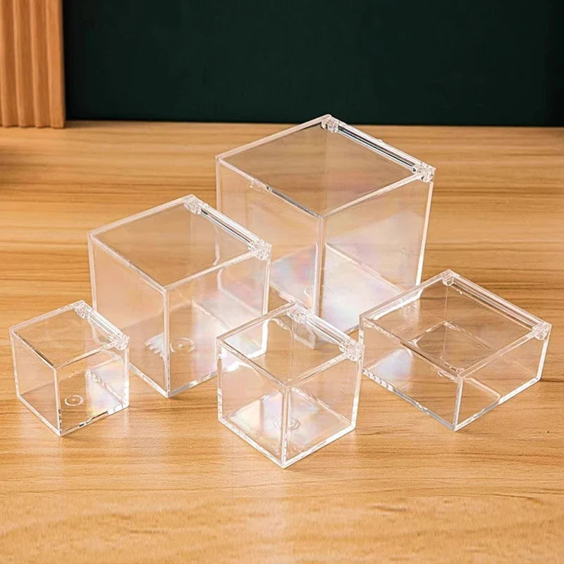 Transparent Acrylic Flip-Lid Dust Cover Storage Box | 5 Colors Acrylic Display Box Qme
