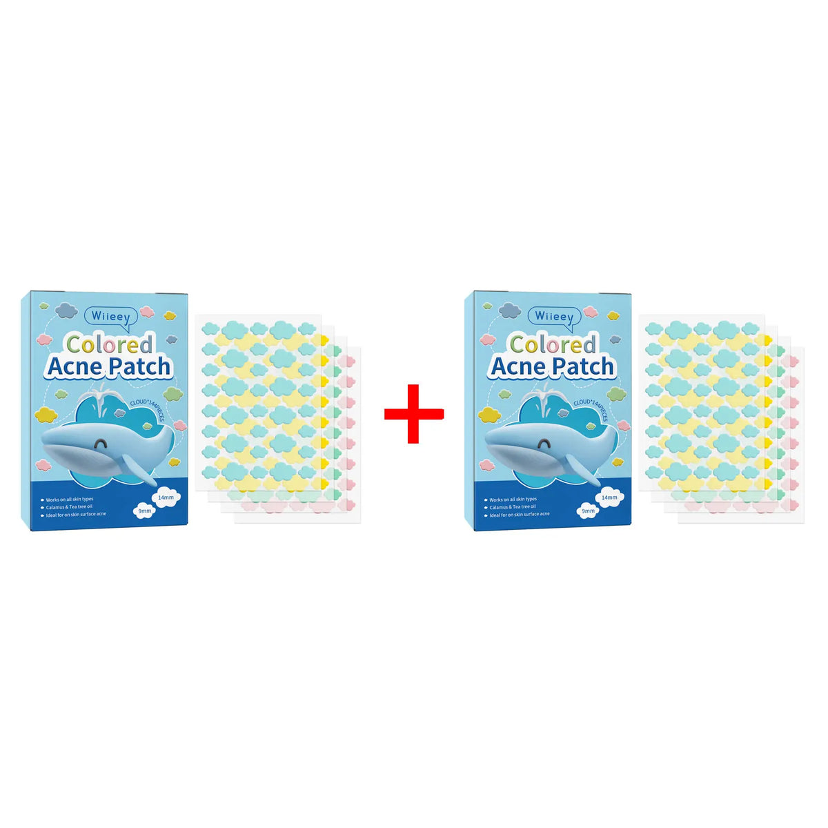 Wiieey Star Acne Patches – Colorful Pentagram Pimple Stickers Acne Patch Stickers Qst Cloud 144pcs x 2