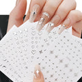 6 Sheets Metallic 3D Star Nail Art Stickers – Silver Decals Nail Art Stickers Qme Default Title