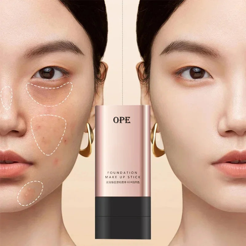 OPE Dual-Ended Foundation Stick Full Coverage Built-In Brush Foundation Stick Qme