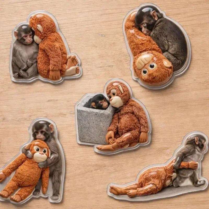 Monkey Refrigerator Magnet & Memo Message Holder | 5 Colors Decorative Magnet Holder Qme