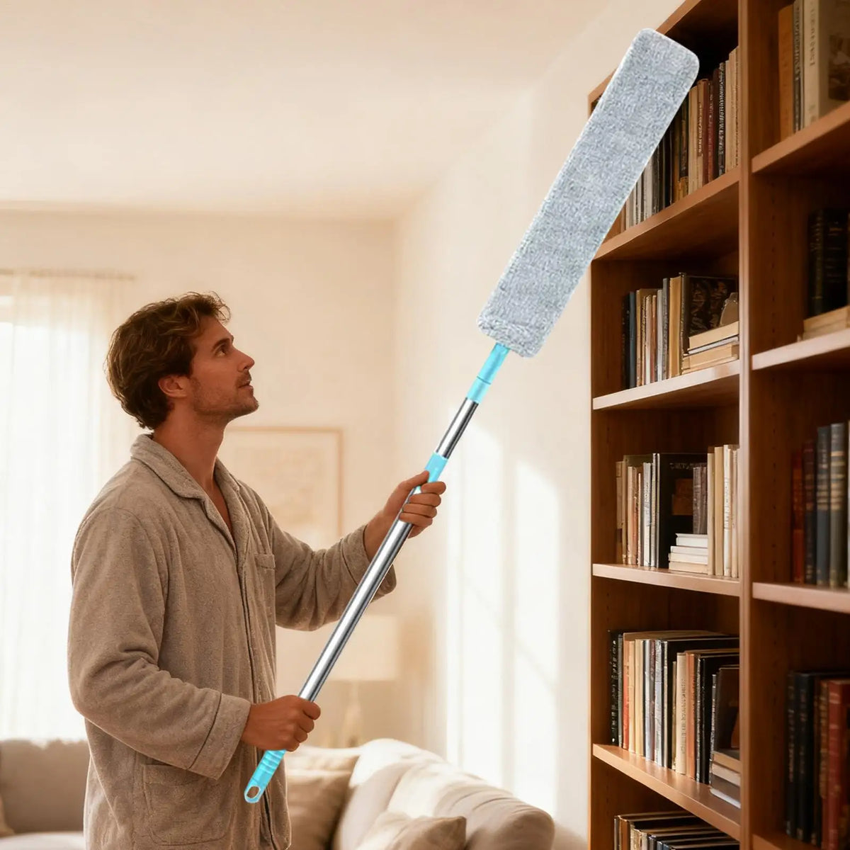 Retractable Flat Duster – Washable Under Appliance Cleaning Tool Retractable Duster Qst