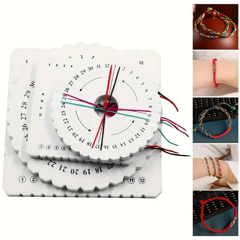 DIY Beading Braiding Disc Set – Round & Square Shapes Braiding Disc Set Qme