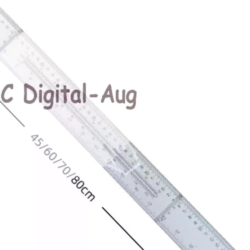 T-Square Drafting Ruler – Clear Plastic, Removable Head 45/60/70cm Drafting T-Square Ruler Qme
