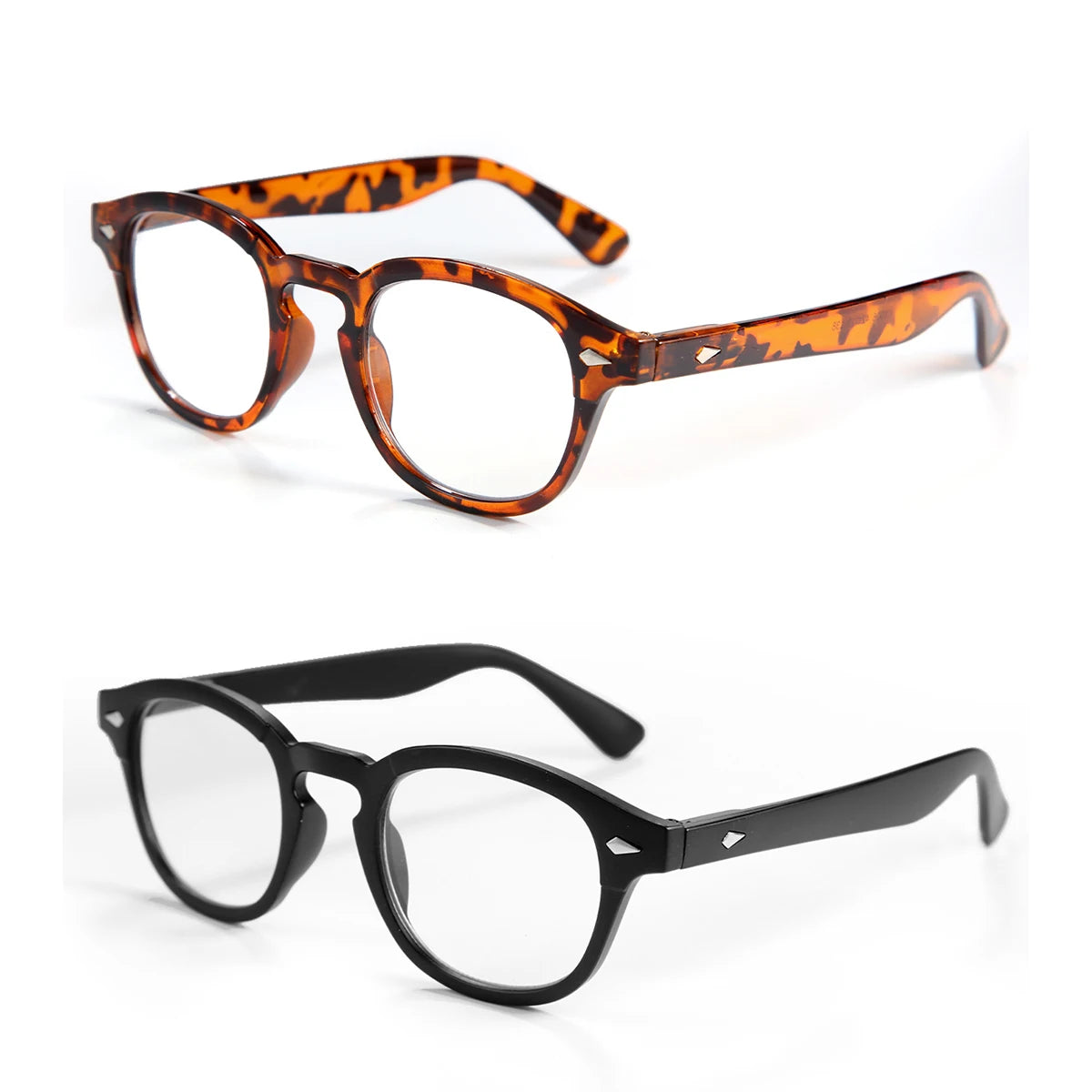VOPHA Round Blue Light Blocking Reading Glasses Unisex L21 Blue Light Glasses Qst 150 2PCS-1