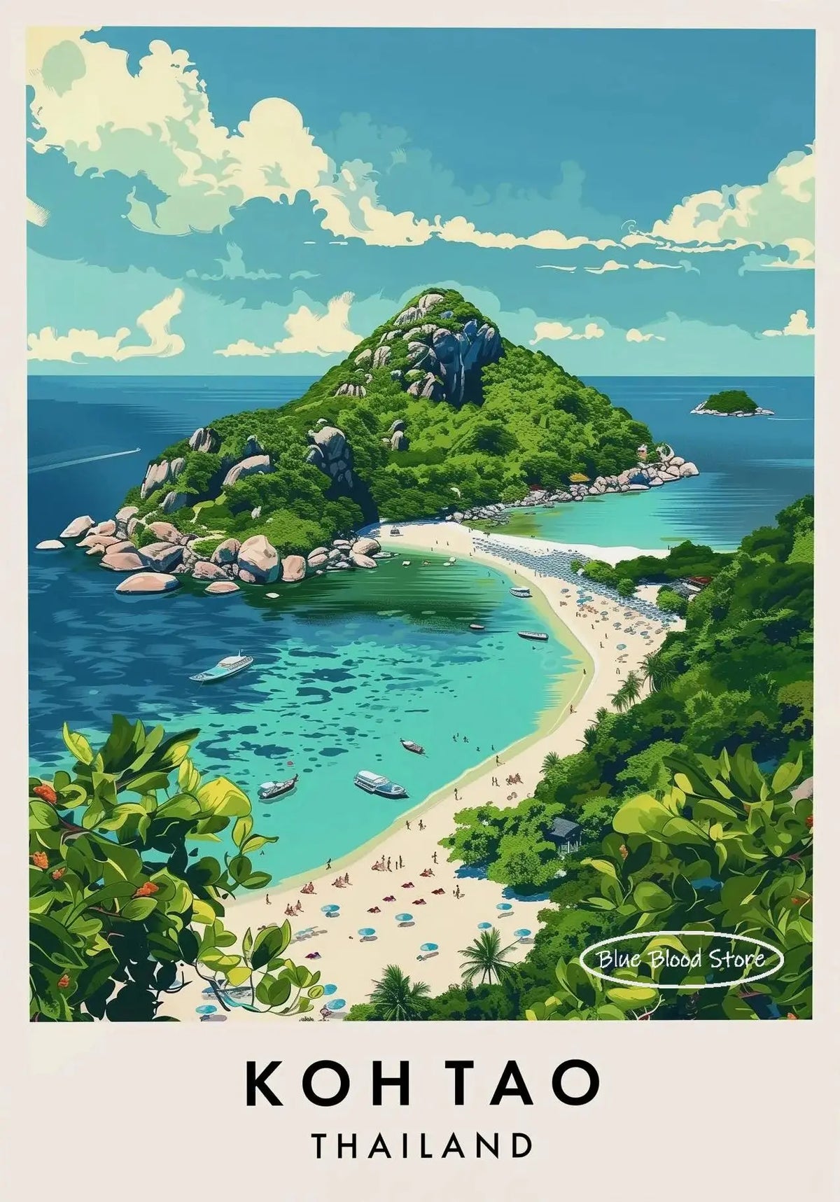Thailand Travel Canvas Wall Art – Phuket Bangkok Landscape Poster Canvas Wall Art Qst 8 20x30cm Unframed