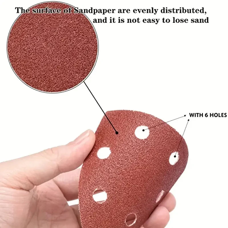 10 Triangle Sanding Pads 6-Hole Multi-Grit 40–320 | Delta Sander Sanding Pads Qme