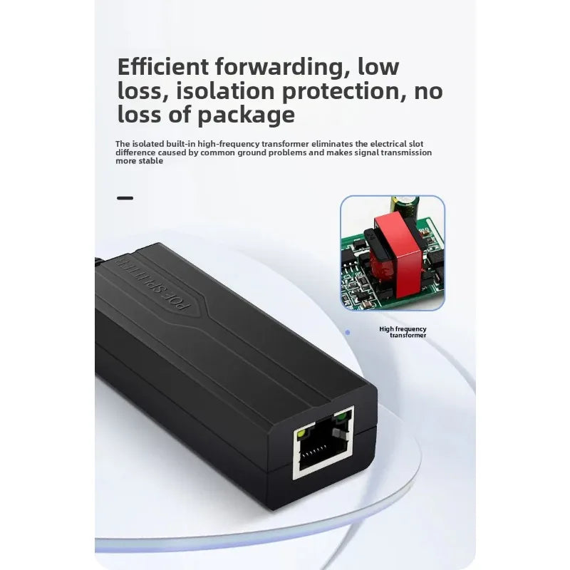 Gigabit PoE Splitter 48V to 5V 2.4A USB Type-C Power Supply PoE Splitter Module Qme