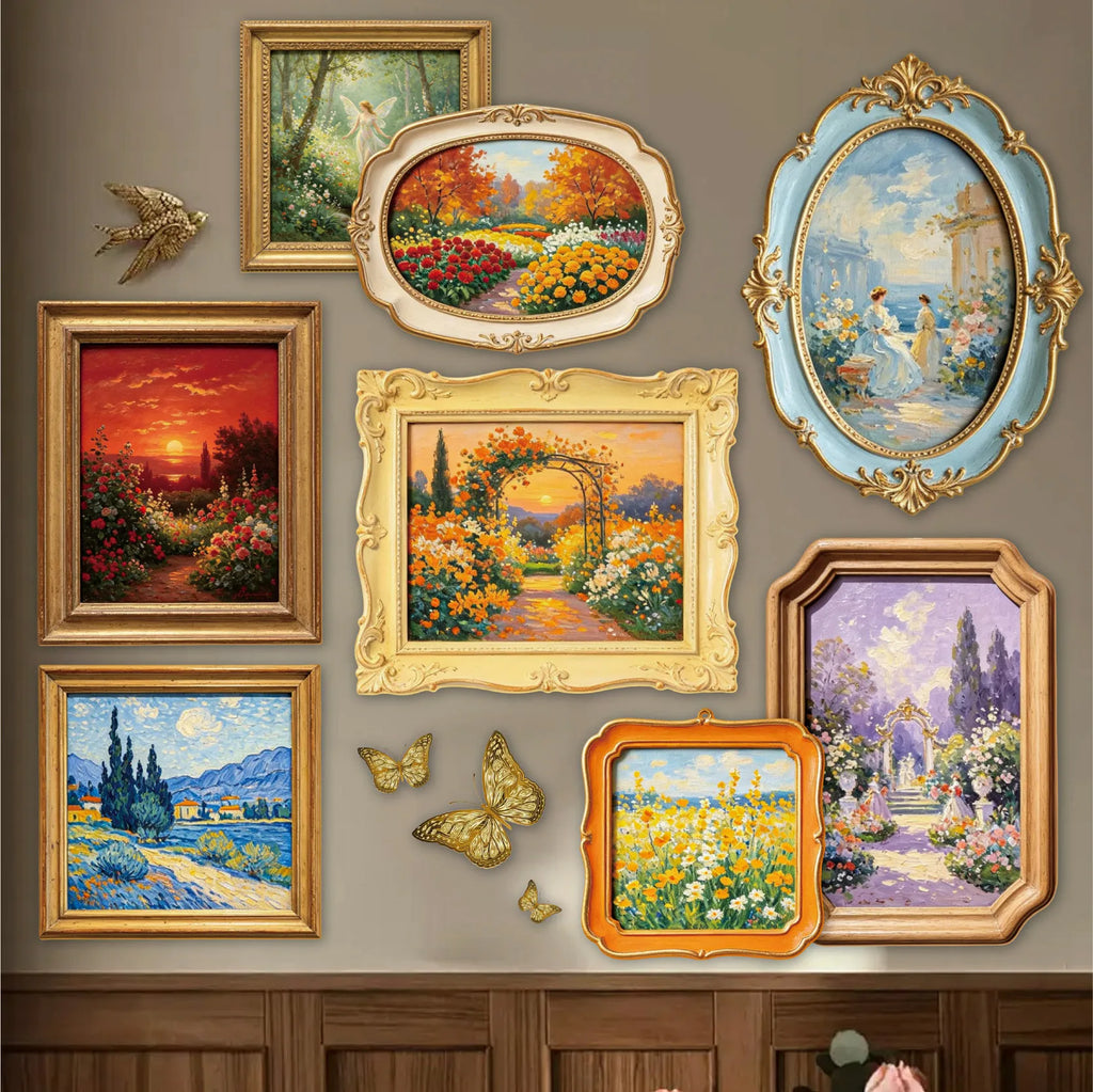 European Vintage Embossed Gold Frame Stickers | Journal & Craft Decorative Craft Stickers Qme