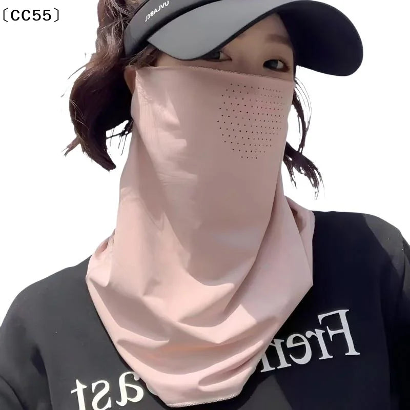 Ice Silk UV Sun Protection Face Mask – Breathable Summer Scarf UV Face Scarf Qst