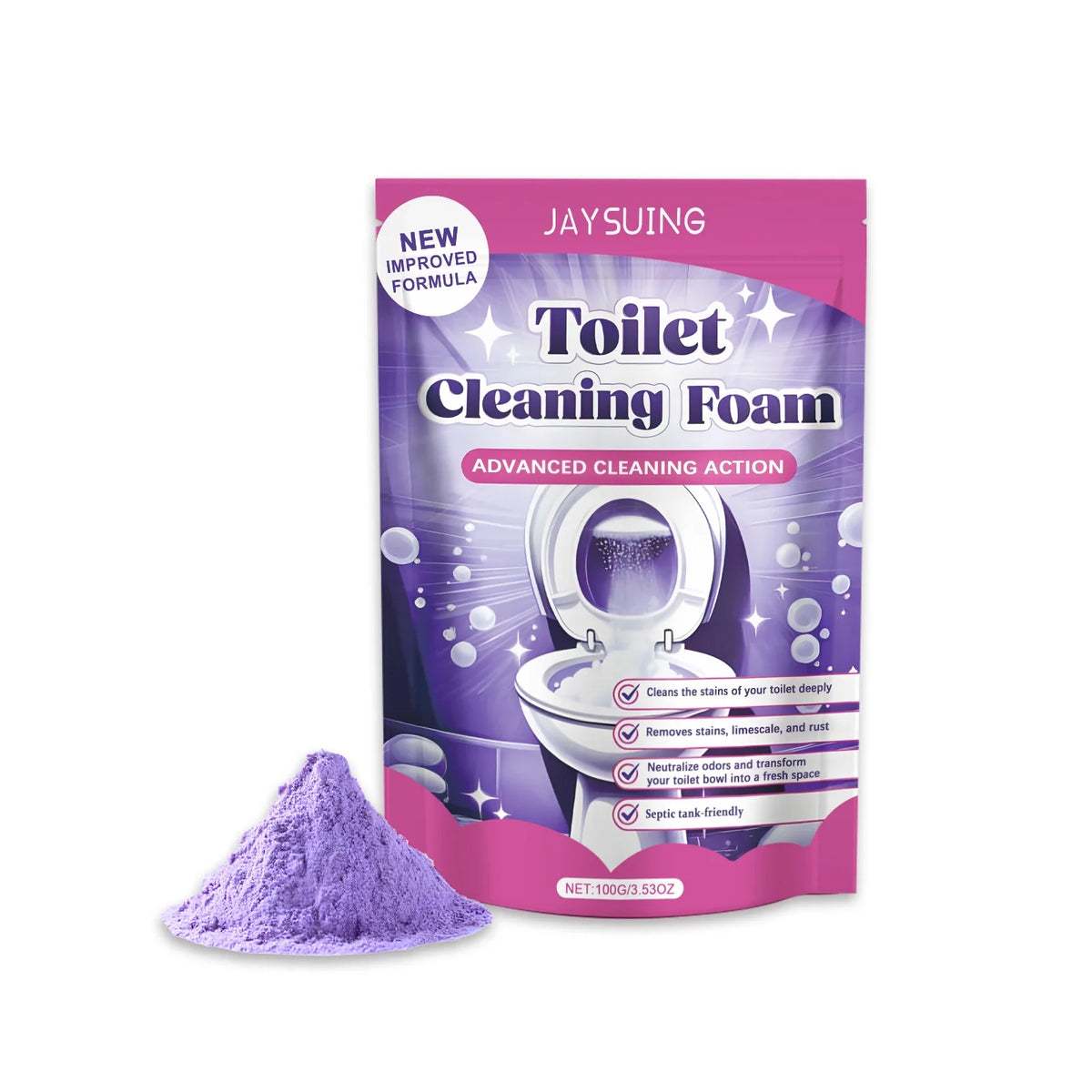 Toilet Cleaning Powder – Stain Remover & Odour Eliminator Toilet Cleaning Powder Qme 100g Boxed