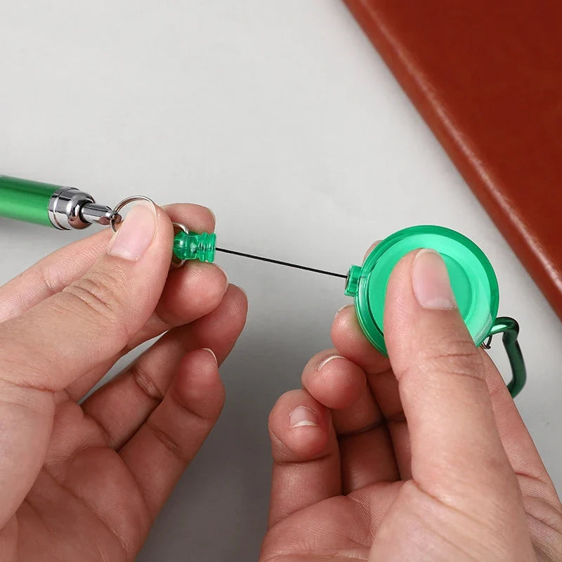 Retractable Keychain Ballpoint Pen with Carabiner Clip Keychain Ballpoint Pen Qme