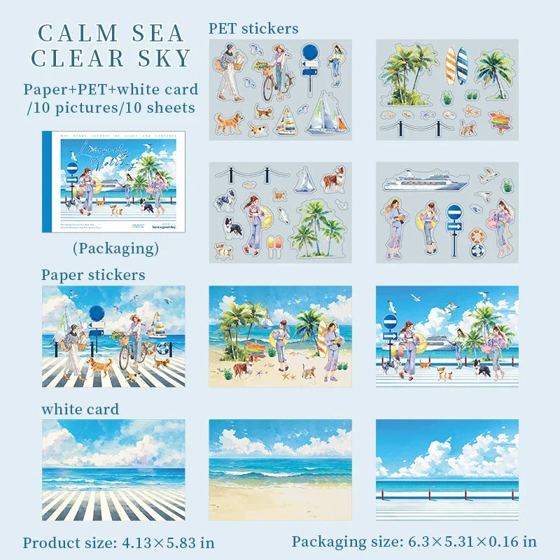 Scenic Landscape Holiday Sticker Book – 10 Sheets, 6 Colors Craft Sticker Book Qme 1