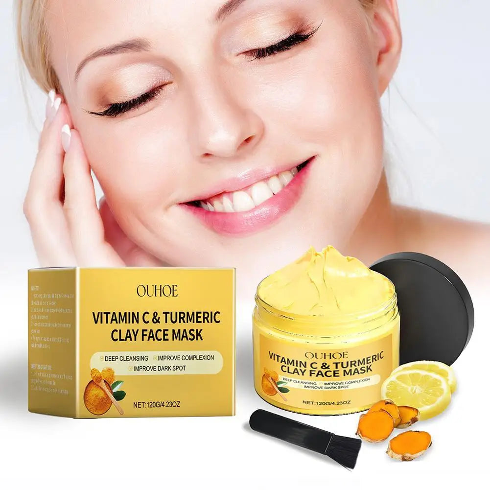 Vitamin C & Turmeric Clay Mask – Brightening Facial Skincare Brightening Clay Mask Qme