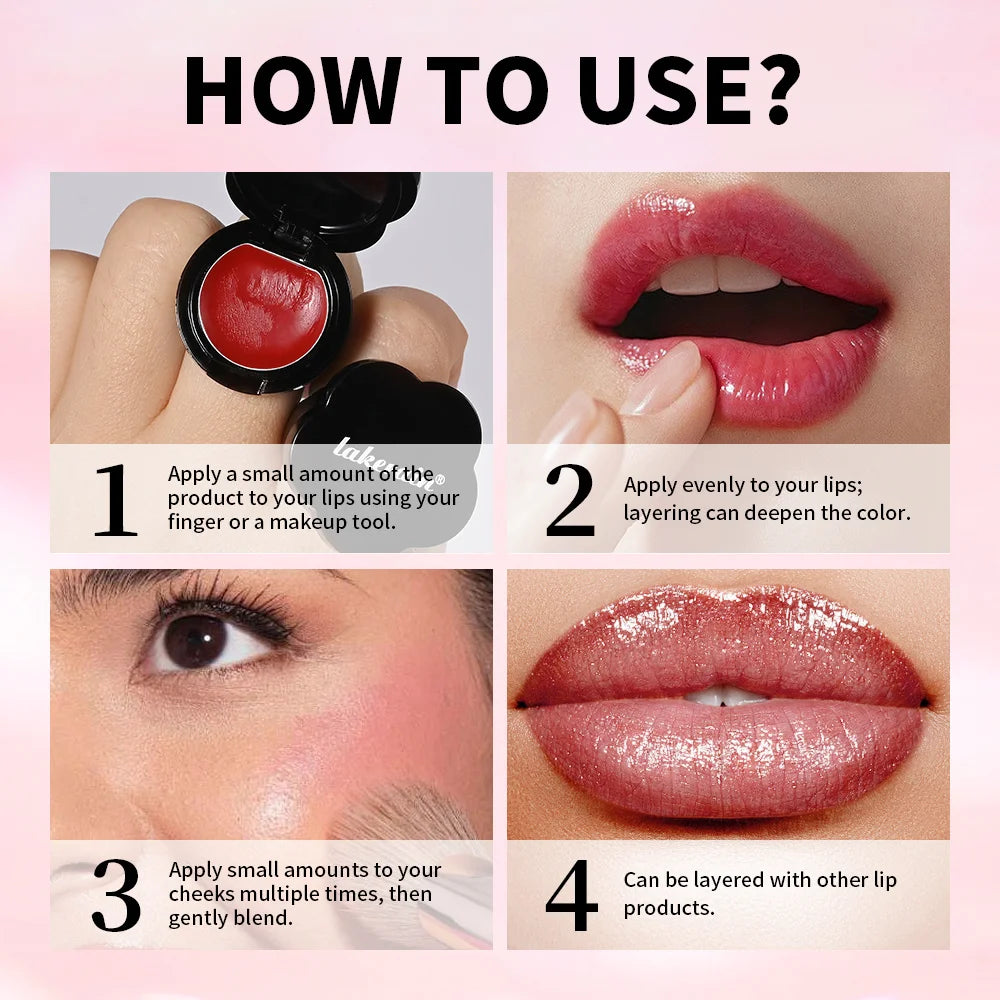 Lakerain Flower Lipstick – Tinted Moisturizing Blush Lip & Cheek Tinted Lip Blush Stick Qst