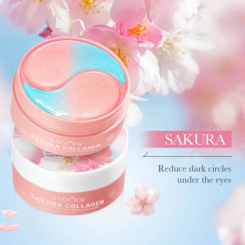 SADOER Sakura Collagen Eye Mask – Brightening & Firming Patches Collagen Eye Patches Qme