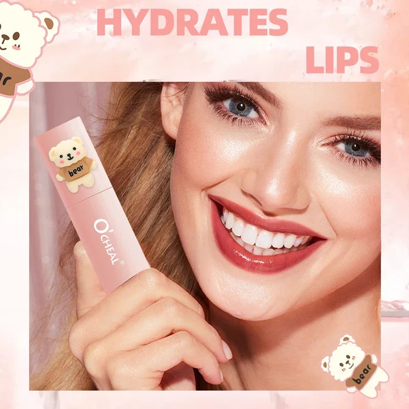 Teddy Bear Matte Lip Gloss – Waterproof & Long-Lasting | Qme Matte Lip Gloss Qme