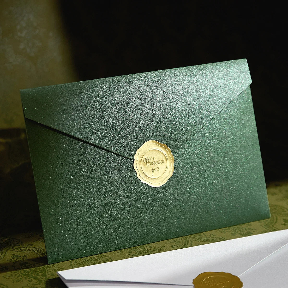 Pearl Envelopes with Gold Sealing Stickers – 10pcs Multi-Use Decorative Envelopes Qme