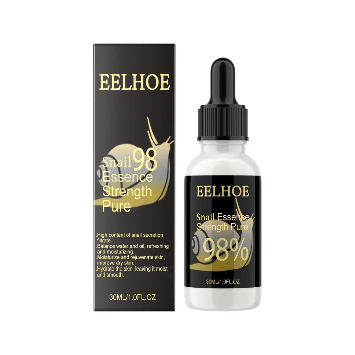 Snail Essence Serum – Moisturizing, Pore-Refining & Firming Facial Essence Serum Qme 30ml Boxed