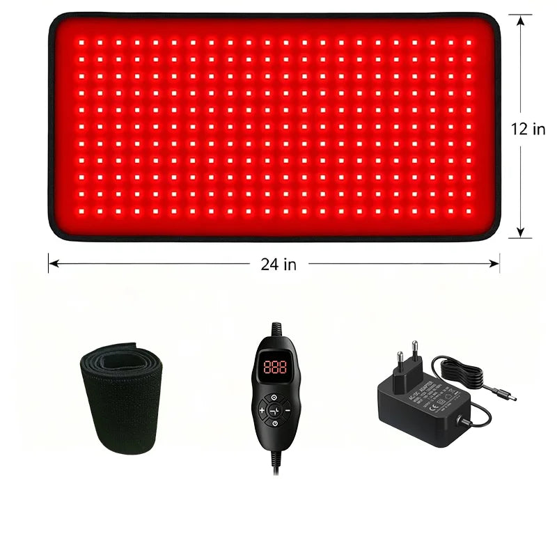 242 LED Red Light Therapy Mat 660nm 850nm Infrared Body Pad Red Light Therapy Mat Qst 242LEDs Mat 100V-240V UK Plug
