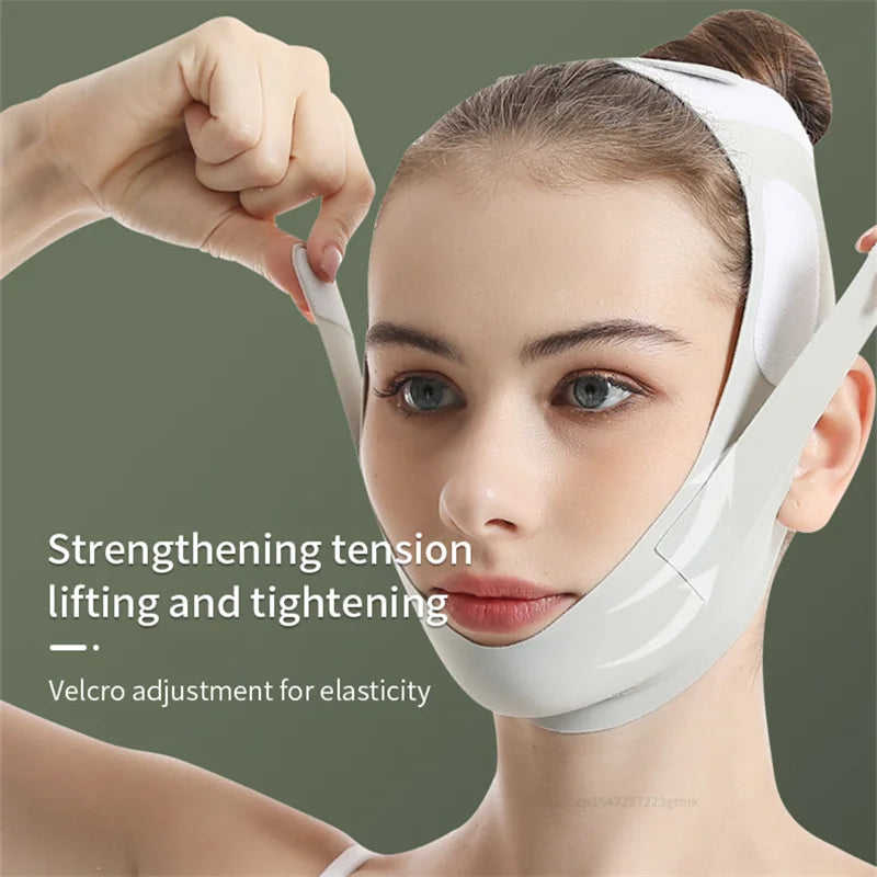 V Line Face Slimming Bandage – Chin & Cheek Lifting Strap Facial Shaping Bandage Qme