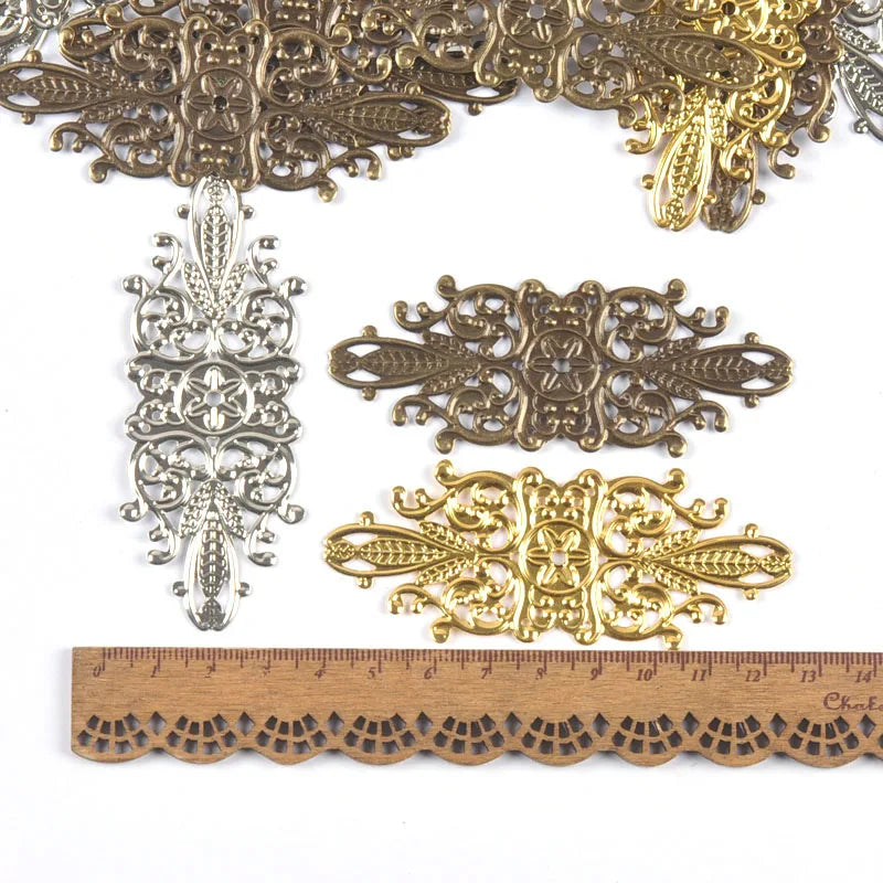 Flower Filigree Wraps & Connectors for Jewelry Making – 10pcs Jewelry Findings Qme
