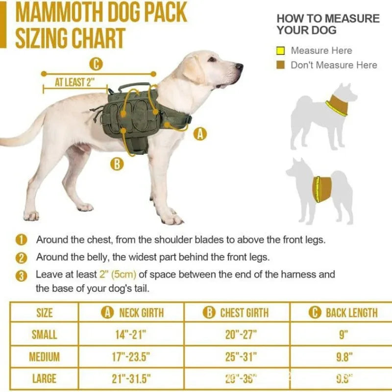 Nylon Tactical Dog Vest Harness – Medium & Large Dogs Tactical Dog Harness Qme