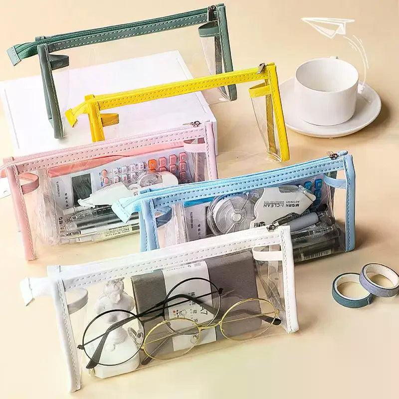 Large Capacity Transparent Pencil Case – Clear Pen Bag Clear Pencil Case Qme