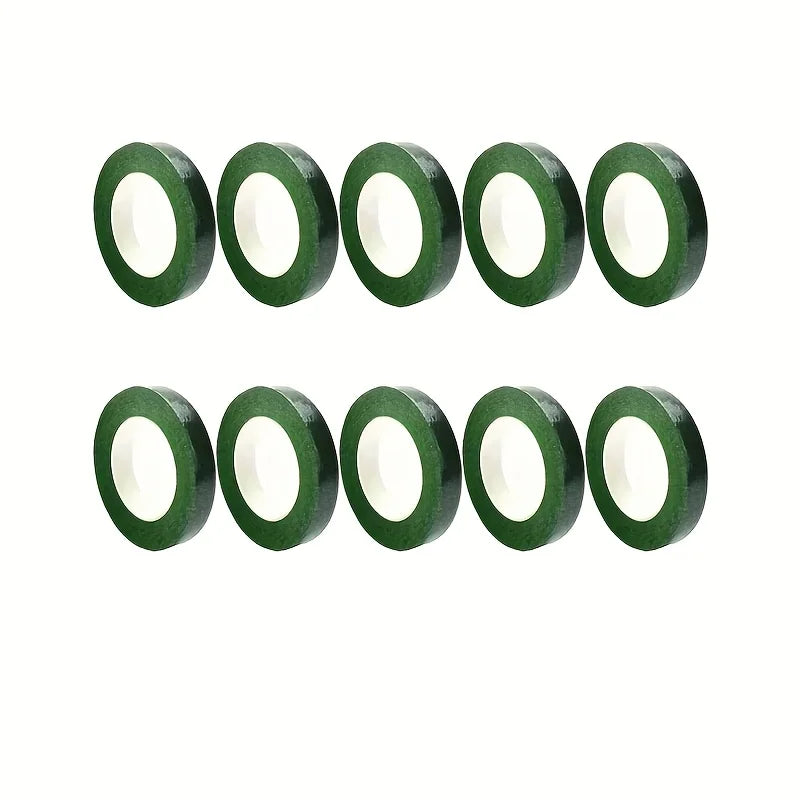 Green Self-Adhesive Floral Tape Bouquet Wrapping – 10 Rolls Floral Craft Tape Qme 10pcs