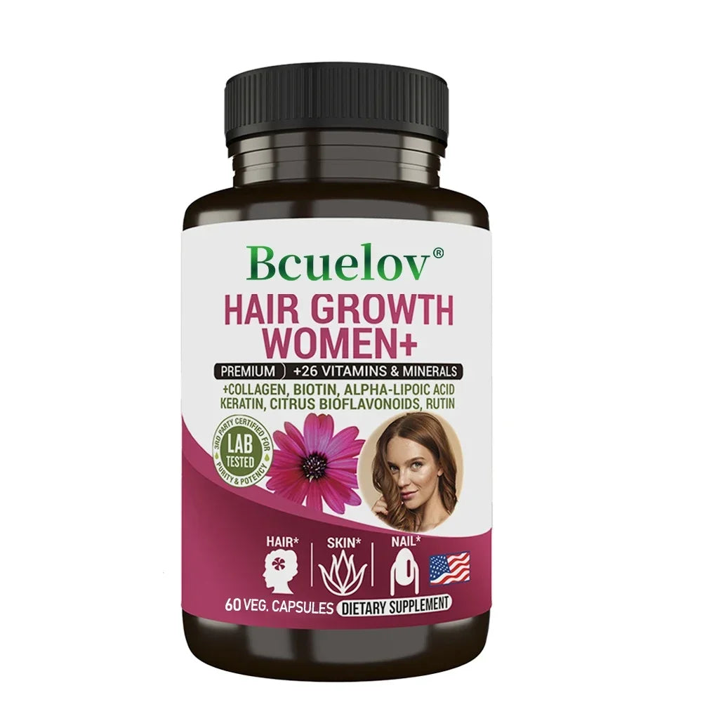 Women's Hair Growth Capsules – Biotin, Collagen & Vitamins Hair Growth Supplement Qst 60 count-1 bottle