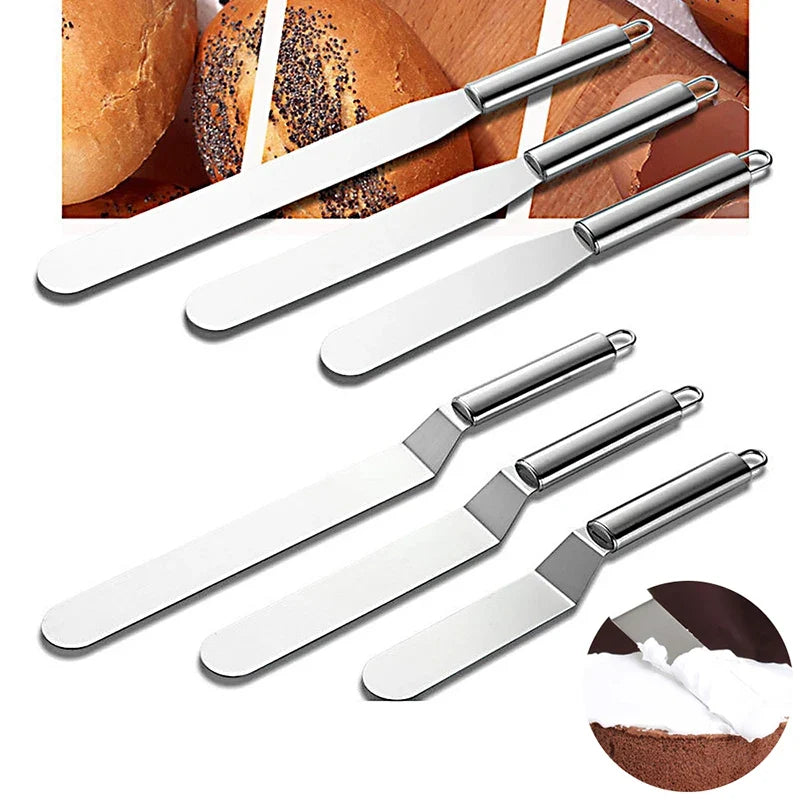 Stainless Steel Cake Icing Spatula – 6 & 8 Inch Frosting Set Cake Icing Spatula Qme