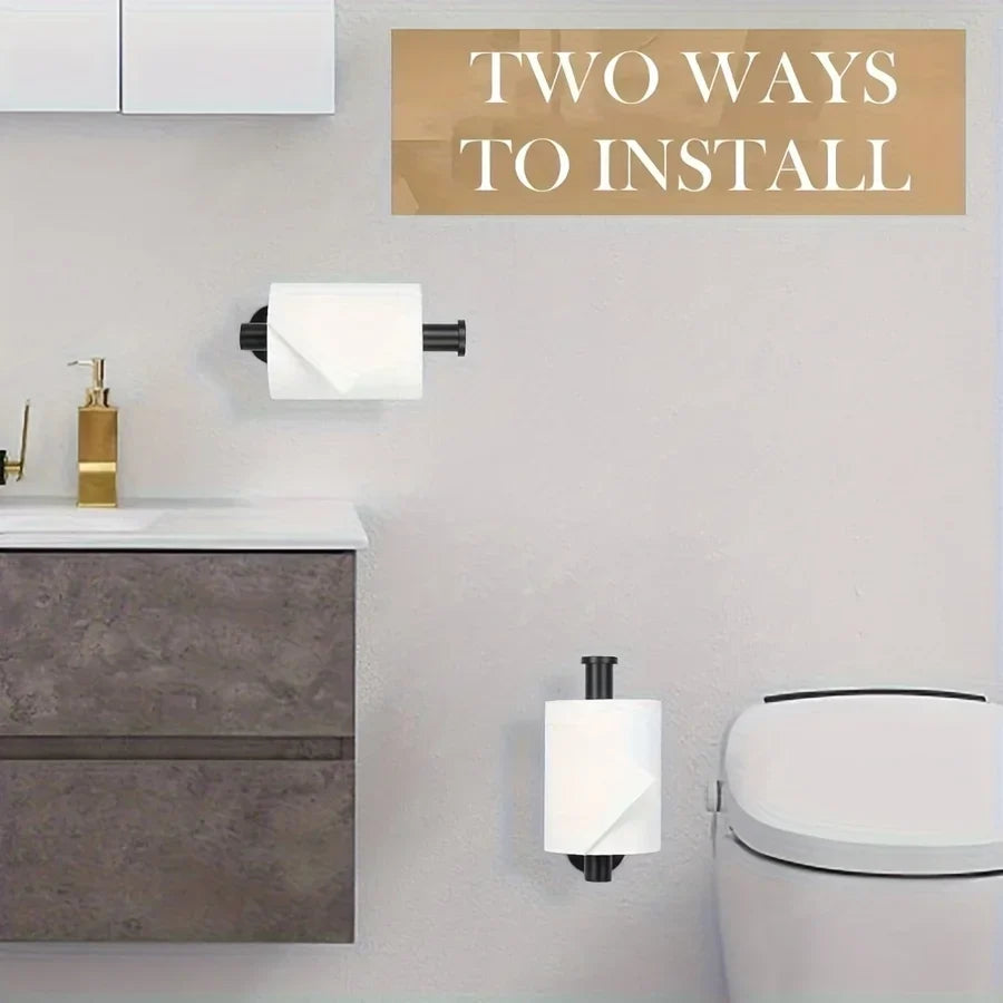 Self-Adhesive No-Drill Toilet Paper Holder SUS 304 Steel Toilet Paper Holder Qme