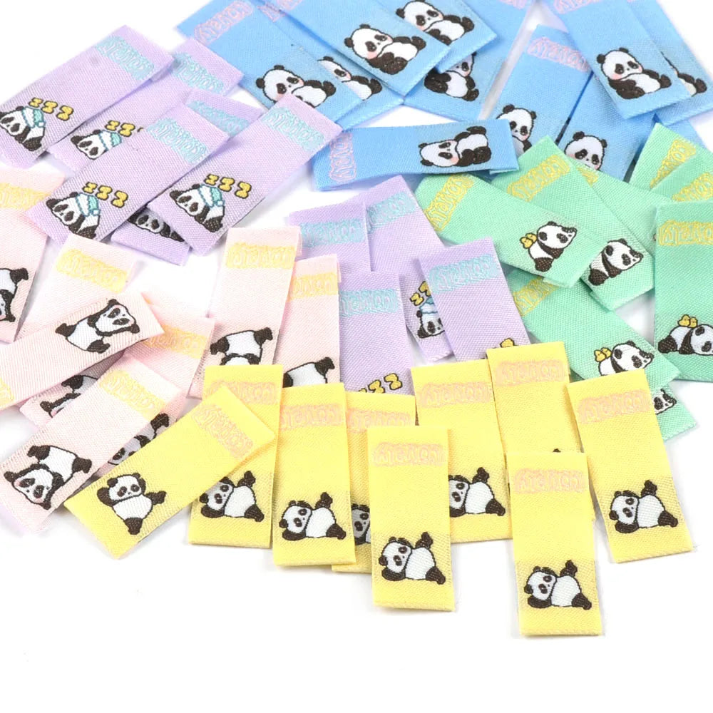Cartoon Panda Embroidery Sewing Labels – Washable, 50pcs Embroidery Sewing Labels Qme