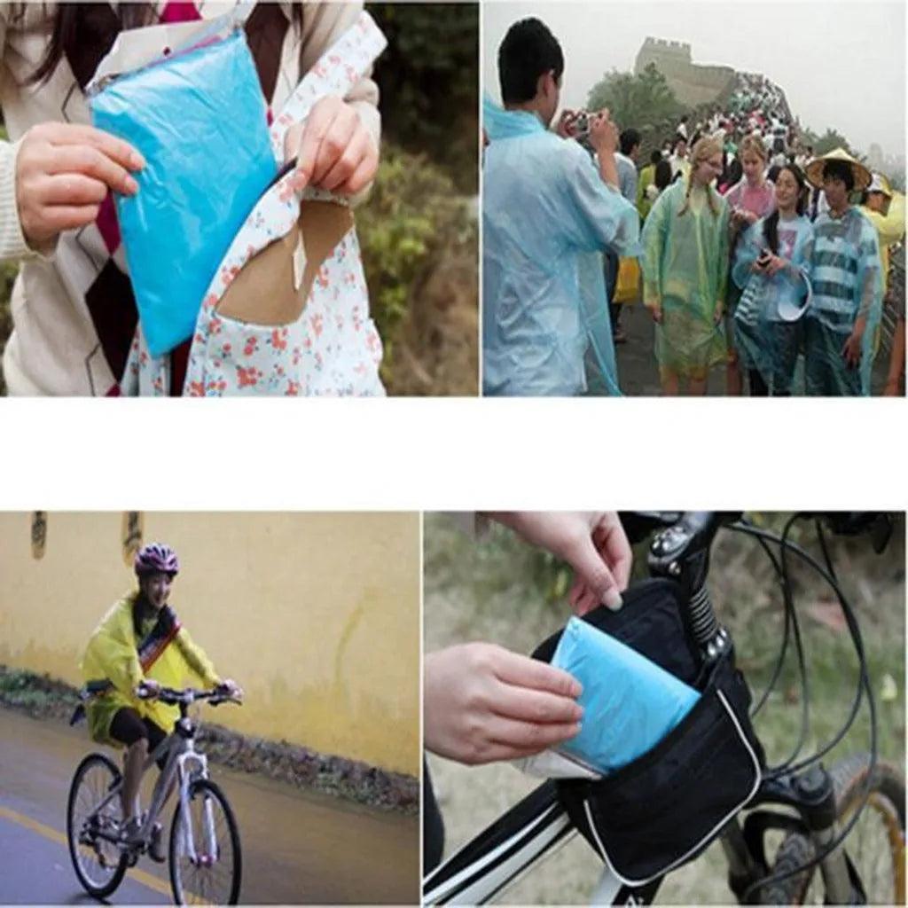 Adult Disposable Emergency Raincoat – Lightweight Transparent Poncho Disposable Rain Poncho Qme