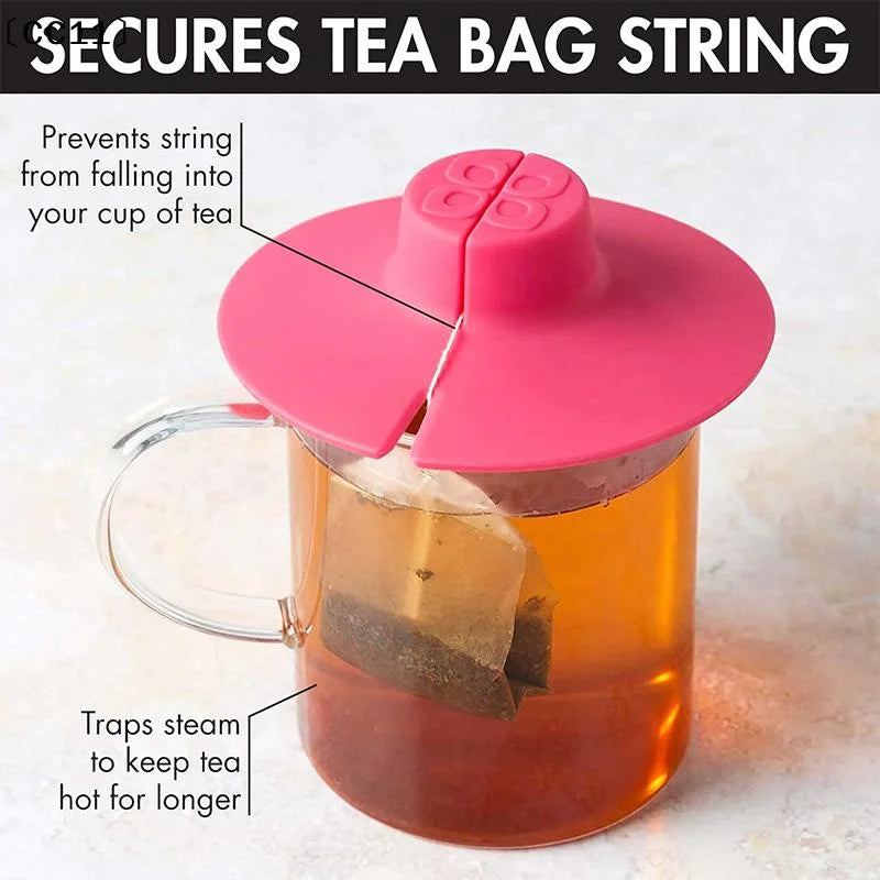 Silicone Tea Bag Holder & Squeezer with Handle | Reusable Lid Tea Bag Holder Qme