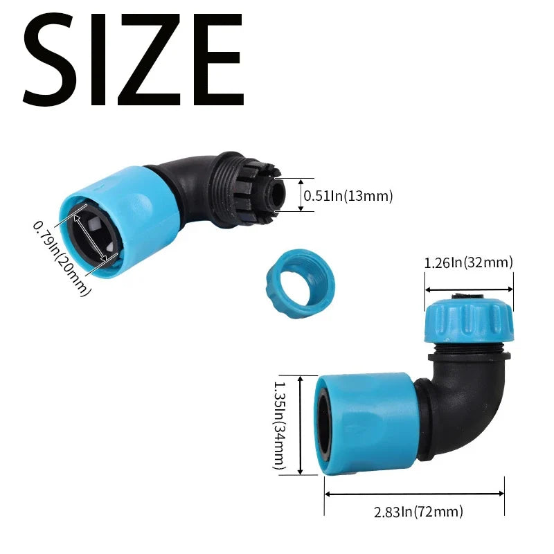 Garden Hose Elbow Quick Connector – Irrigation & Car Wash Hose Quick Connector Qme