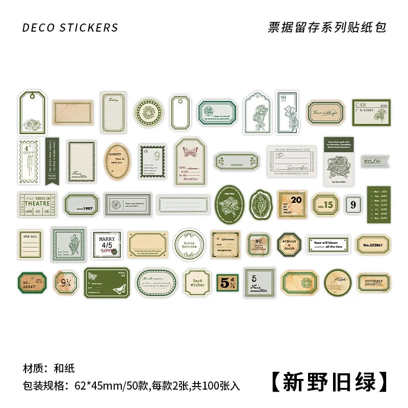 Vintage Ticket Stickers – DIY Diary, Album & Scrapbooking Decorative Stickers Qme D